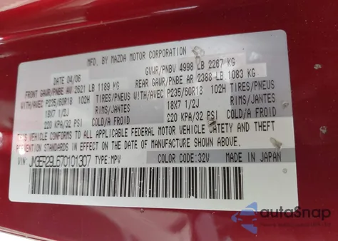 2007 Mazda Cx-7 Touring z USA, uszkodzony, nr VIN JM3ER29L670101307